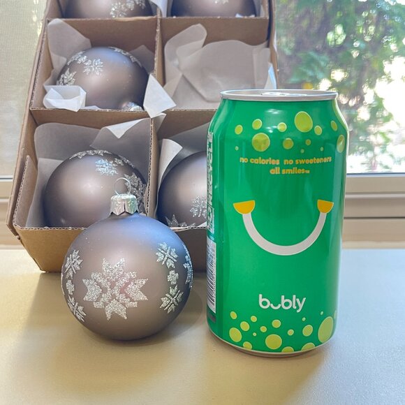 New Vitbis Ornaments Set of 6 Poland Glass Silver Snowflakes Christmas Tree - Picture 5 of 5